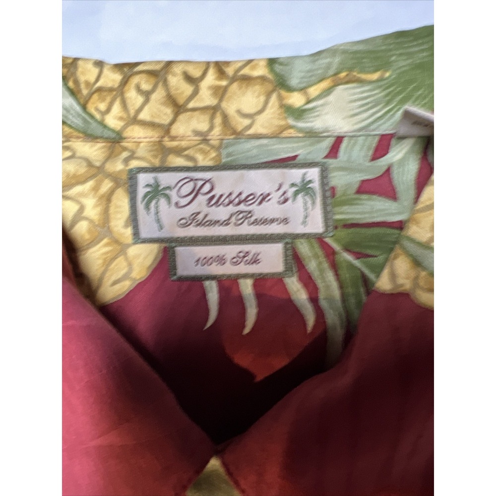 Pusser's Island Reserve Button Up Hawaiian Shirt Men's LG Pineapples Beach - Picture 5 of 13